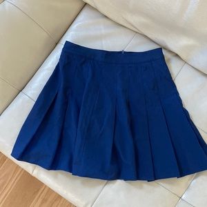 Navy pleated skirt
